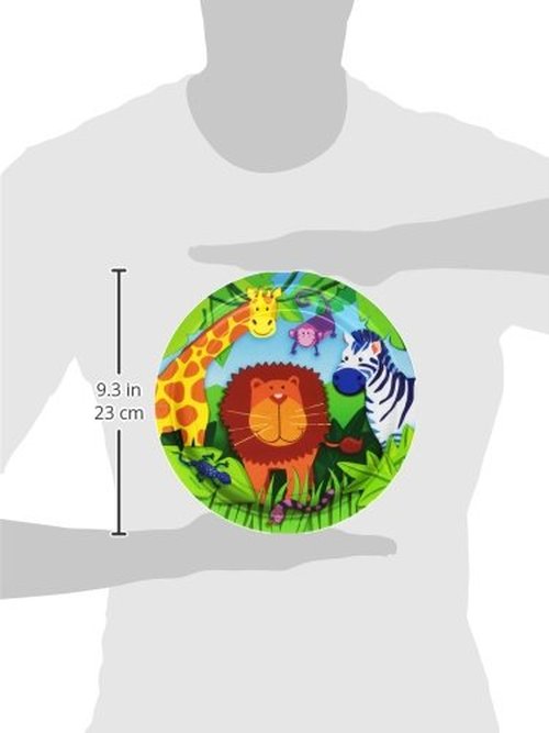 Amscan Wild Jungle Animals Themed Party Round Dinner Plates (Pack Of 8), Multicolor, 9"