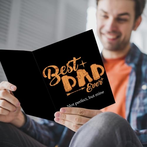 Black Father's Day Card with Wood Design - Best Dad Ever