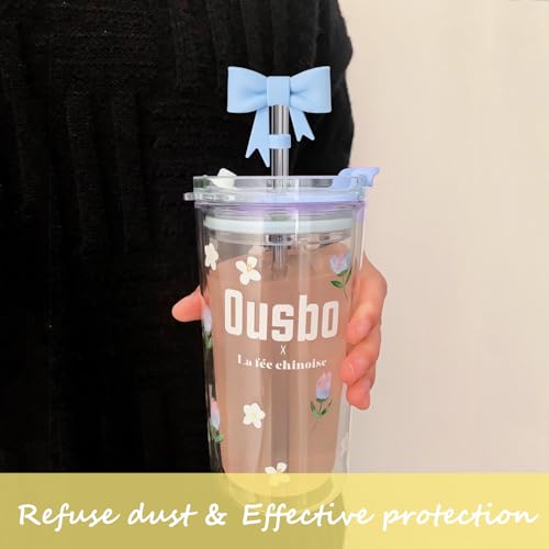 Cute Silicone Bow Straw Covers for Stanley 30/40 oz Tumbler (3 pcs)