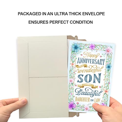Son & Daughter-in-Law Anniversary Card - Premium 5x7.75 Greeting Card