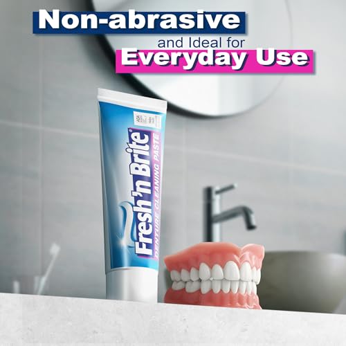 Fresh 'n Brite Denture Cleaner Paste - ADA Accepted Minty Dual Action Formula