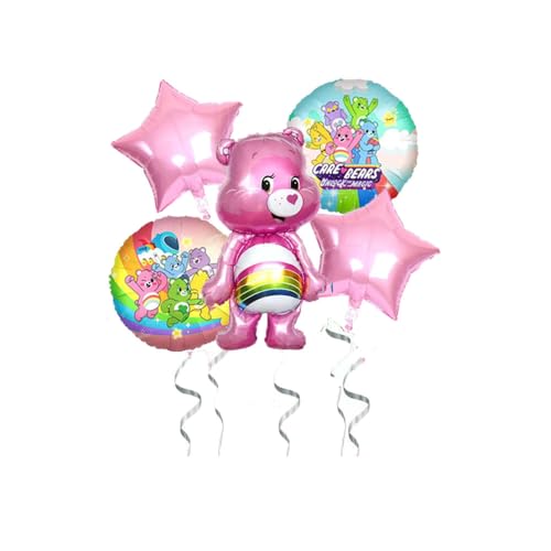 5-Pack Cute Bear Birthday Party Aluminium Balloons - 18 Inch