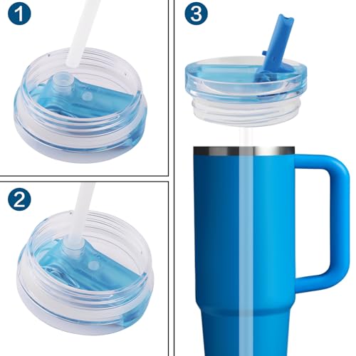 Replacement Straws for 40 oz Stanley Quencher ProTour Tumbler - 8 Pack with 2 Cleaning Brushes