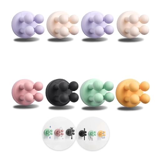 8-Pack Silicone Toothbrush Holders | Waterproof Self-Adhesive Hooks for Bathroom & Kitchen