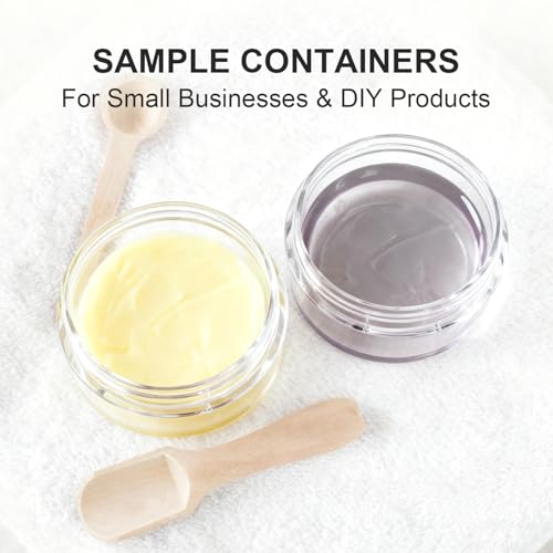 DESKEMAI 10 Pcs Clear Round Acrylic Jars 5g 5ml Empty Cosmetic Sample Containers with Lids
