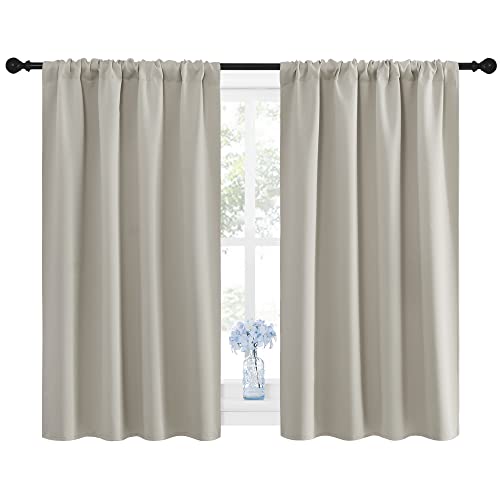 NICETOWN Blackout Curtains - Natural, 42"W x 48"L, 2 Panels