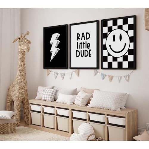 Rad Little Art Wall Decor Canvas Art for Boys Room - Framed 16x24 Inch