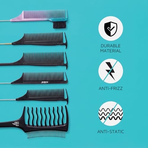 Kiss Colors & Care 3-in-1 Edge Comb Brush with Boar Bristles