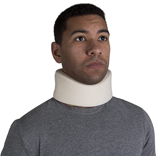 OTC Soft Contour Foam Cervical Collar Neck Support Brace - Narrow 2.5" Depth, Medium, White
