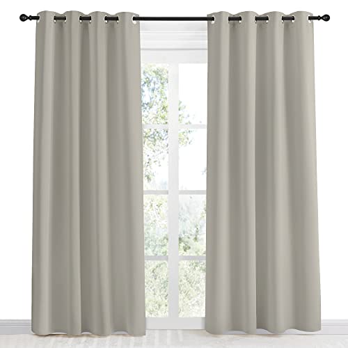 NICETOWN Blackout Curtain, 55" x 86" Thermal Insulated Grommet Panel - Natural