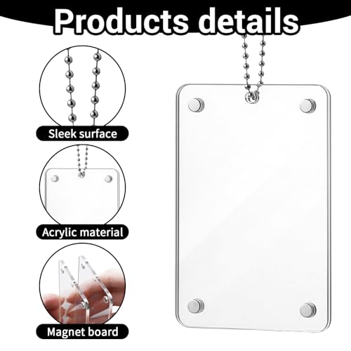 2Pcs Magnetic Car Photo Holder - Acrylic Rear View Mirror Frame