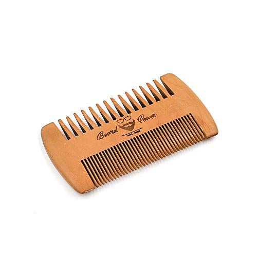 Wooden Beard Comb with Travel Case - Natural Pocket Sized Grooming Tool