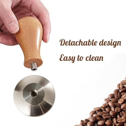51mm Espresso Tamper with Wooden Handle - Coffee Tamper for Baristas