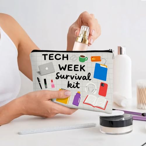 Theatre Tech Week Canvas Makeup Bag - Durable Travel Cosmetic Pouch