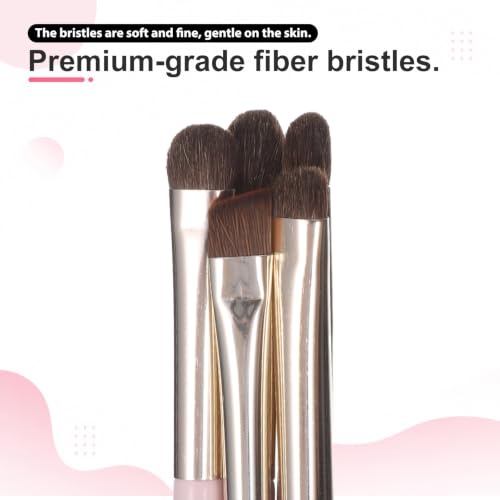 Skrfren 5-Piece Eye Makeup Brush Set with Blending and Angled Brows