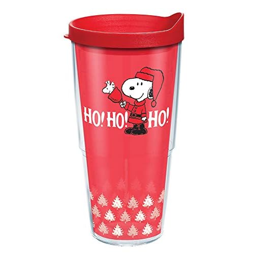 Tervis Peanuts - Ho Ho Ho Christmas Made in USA Double Walled Insulated Tumbler Travel Cup Keeps Drinks Cold & Hot, 24oz, Classic