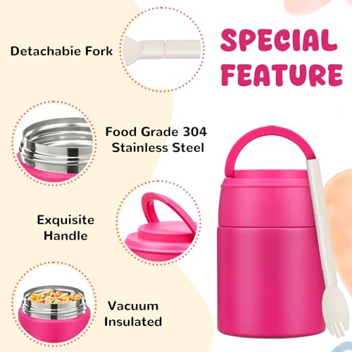 10oz Insulated Food Jar for Kids - Stainless Steel Leak-Proof Lunch Container