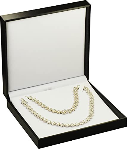 Luxury Black Necklace Storage Box with Velvet Interior