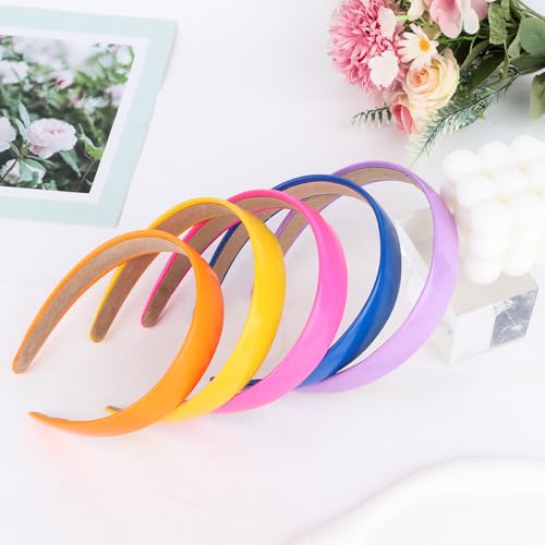 AMCAMI 1-Inch Wide PU Leather Headband Non-Slip Hair Accessory