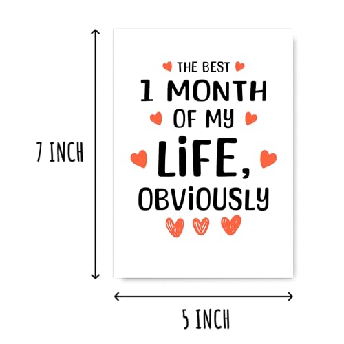 1-Month Anniversary Greeting Card for Boyfriend - Love & Romantic Gift