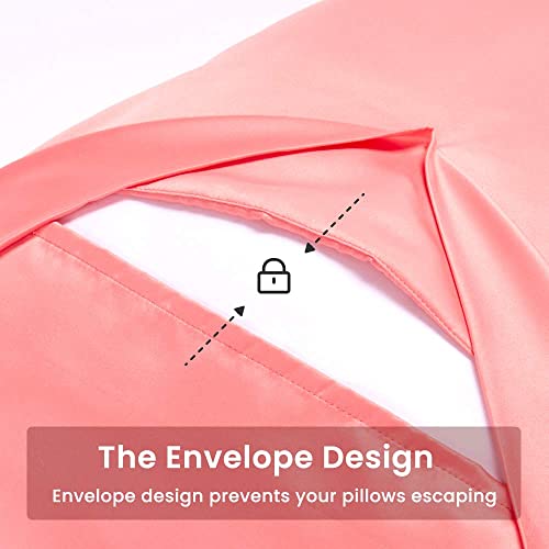 Sleep Zone Satin Pillowcase Set of 2 - Ultra Soft & Cooling 20x40 Inches