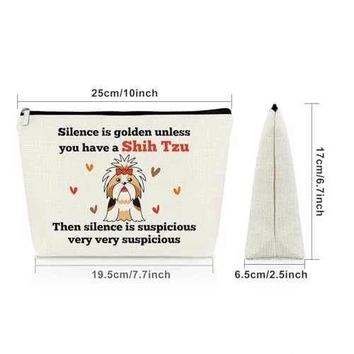 Shih Tzu Cosmetic Bag Dog Lover Makeup Travel Pouch