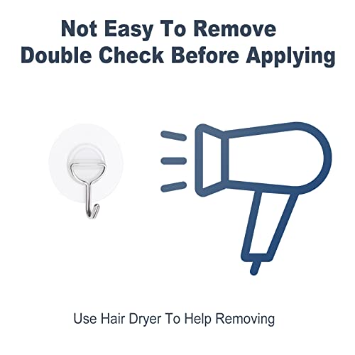 Heavy Duty Clear Adhesive Wall Hooks 12 Pack - Waterproof & Rustproof for Kitchen Bathroom & Indoor Use