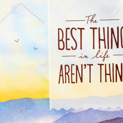 Hallmark Birthday Card - Watercolor Mountains, 'The Best Things in Life Aren't Things'