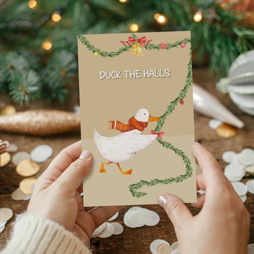 Funny Pun Duck Christmas Card - Eco-Friendly Holiday Greeting