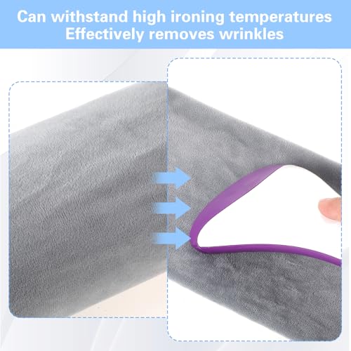 Prasacco 2 Pack Grey Neck Roll Pillowcases, 17x4 Inch with Zipper