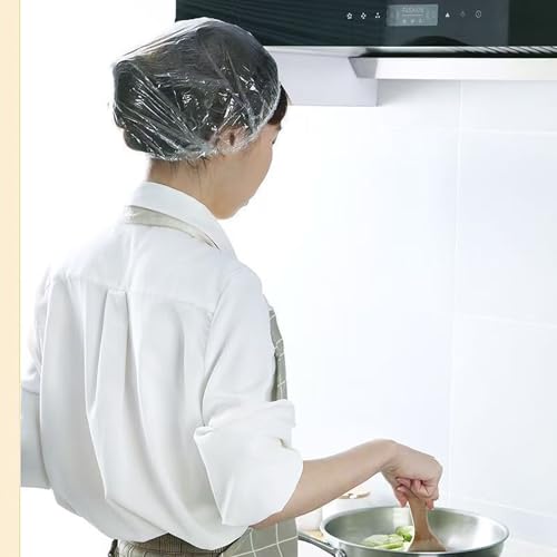 MISSJOJIAY 100 PCS Disposable Shower Caps Thickened Waterproof Plastic Hair Bath Caps 20.5"