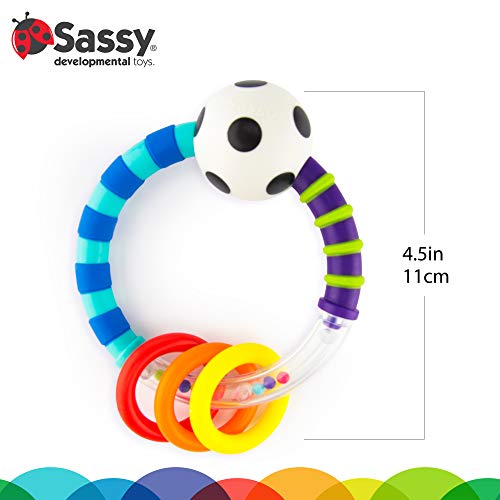Sassy Ring Rattle - Developmental Toy for Babies with High Contrast