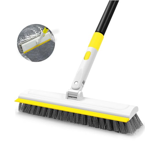 DALIPER 2-in-1 Floor Scrub Brush with 50" Adjustable Handle