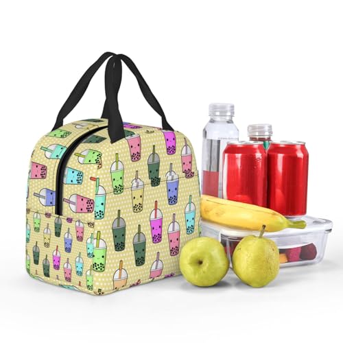 Insulated Bubble Tea Lunch Bag - Large Capacity & Reusable