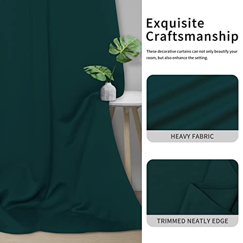 Easy-Going Thermal Blackout Curtain Panels 46x84 in Deep Teal, Pack of 2