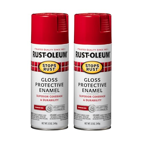 Rust-Oleum Stops Rust Spray Paint, Gloss Red Sunrise, 12 oz (Pack of 2)