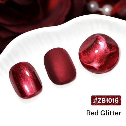 OpenLive Red Glitter Nail Polish 16.5ml Quick Dry Long Lasting Shine