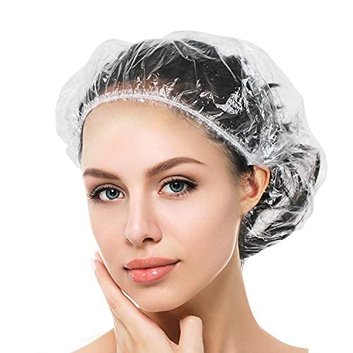Auban 30 Pack Disposable Shower Caps 17.3 Inch Large Waterproof Hair Caps