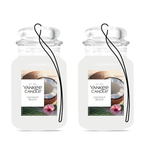 Yankee Candle Coconut Beach Paper Car Jar Air Freshener - 2 Pack
