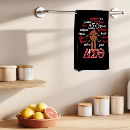 Delta Sigma Theta Sorority Kitchen Towel - Waffle Weave Dish Towel 16x24 (1642)