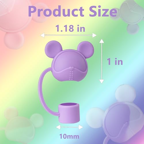 5 Pack Bear Straw Covers for Stanley 30 & 40 oz Tumblers - Reusable Silicone Toppers