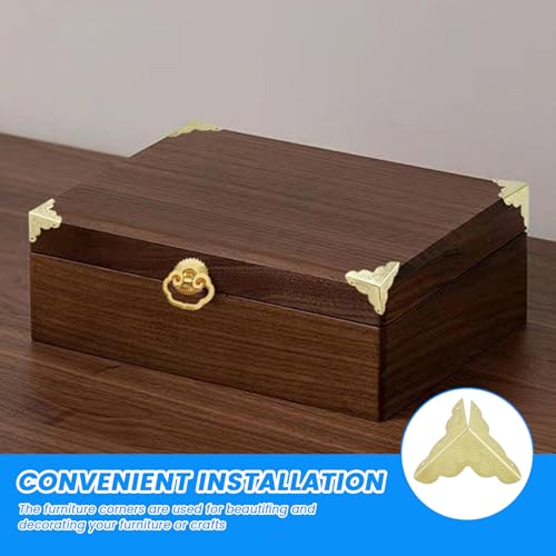 Antique Gold Furniture Corner Protectors - 12 Pack, 1x1 Inch