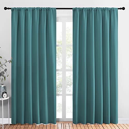 NICETOWN Sea Teal Blackout Curtains - 70" x 84" (Pair)