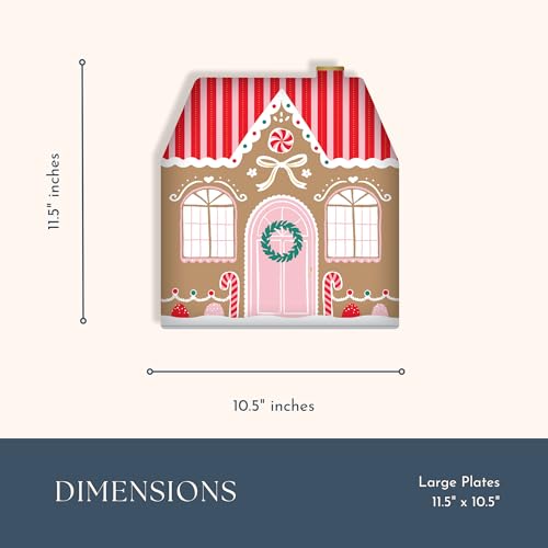 Gingerbread House Paper Plates - 8 Pack for Holiday Parties & Christmas Dinner