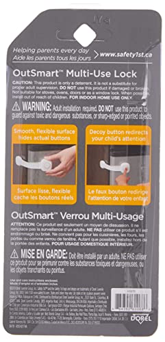 Safety 1st OutSmart Multi-Use Lock White Pack of 2 - Childproof Cabinet & Appliance Security