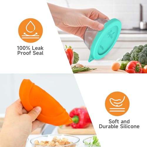 SOPHICO Silicone Replacement Lids for 6oz Pyrex & Anchor Hocking Custard Cups
