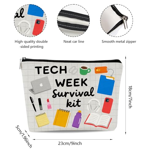 Theatre Tech Week Canvas Makeup Bag - Durable Travel Cosmetic Pouch
