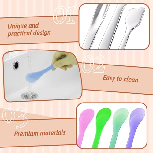 10 Pcs Cosmetic Spatula Set - Reusable Plastic & Metal Makeup Scoops