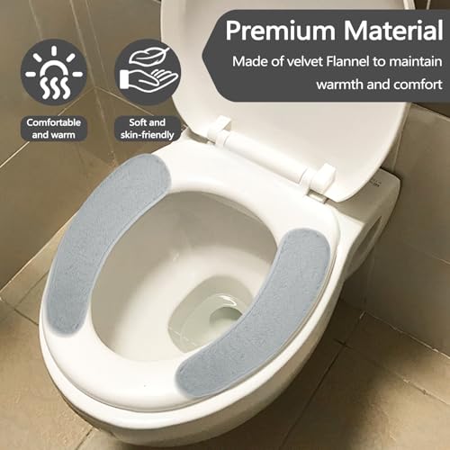Elongated Toilet Seat Cushion Warmer with Memory Foam - Washable Flannel Cover