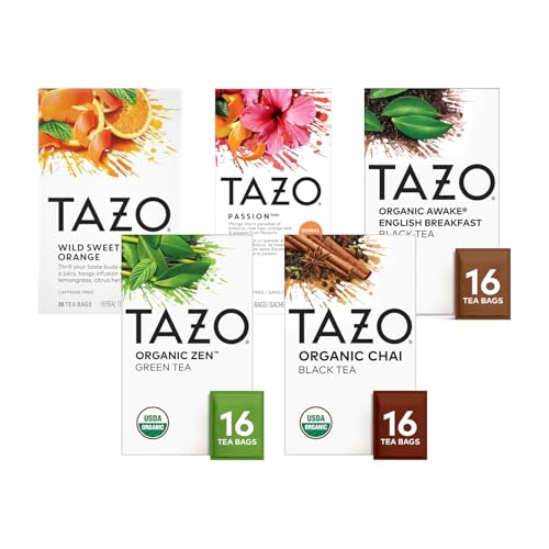 TAZO Signature Tea Sampler Variety Pack - 5 Assorted Organic Tea Bags